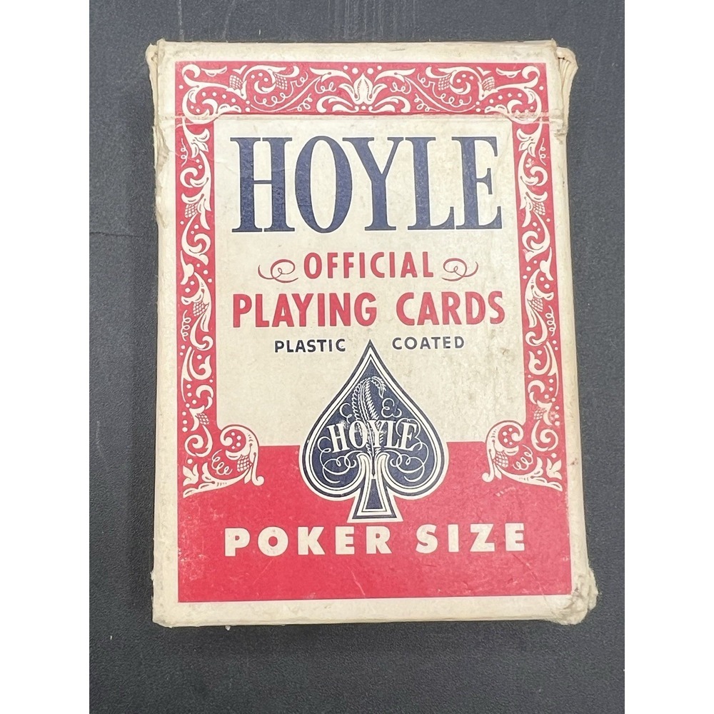 Vtg Hoyle Official  Playing Cards Plastic Coated Jumbo Face Nevada Finish,Nu-Vue